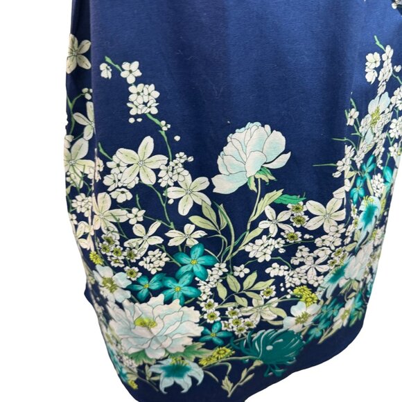 Old Navy Strapless Blue Floral Dress Cotton Blend Size 8 - Picture 3 of 8